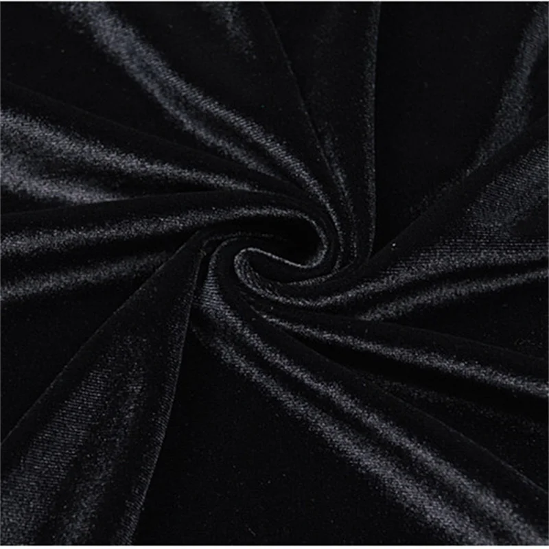 

Nw250 роскошная черная 50% хлопковая приятная для кожи бархатная ткань Женская юбка/Пижама/пальто/костюм/платье/брюки DIY Швейные материалы