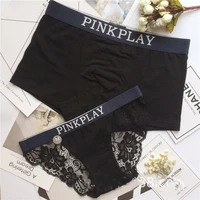 new style mens women underwear sexy lace panties women low waist pure color briefs male comfort boxers fashion lovers panties