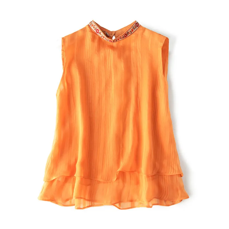 Летние топы из натурального шелка блузка женская одежда 2020 Повседневная