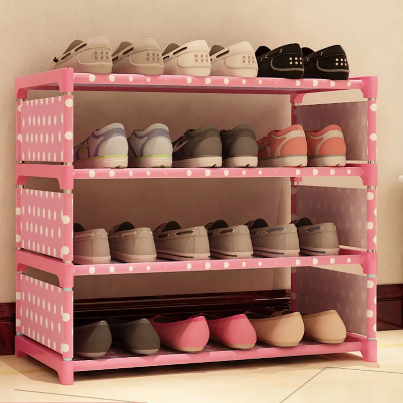 Four Layers Non-woven Cloth Simple Shoe Rack Multi-purpose Cabinet Books Shelf Toy Plants Storage Organizer Furniture |