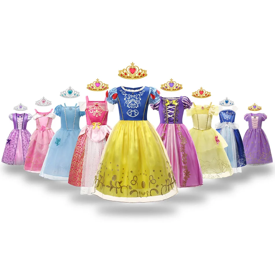 

Платье для девочек «Холодное сердце», Рапунцель, Белоснежка, дети, Хэллоуин, великолепные костюмы принцессы, детская одежда для косплея, дет...