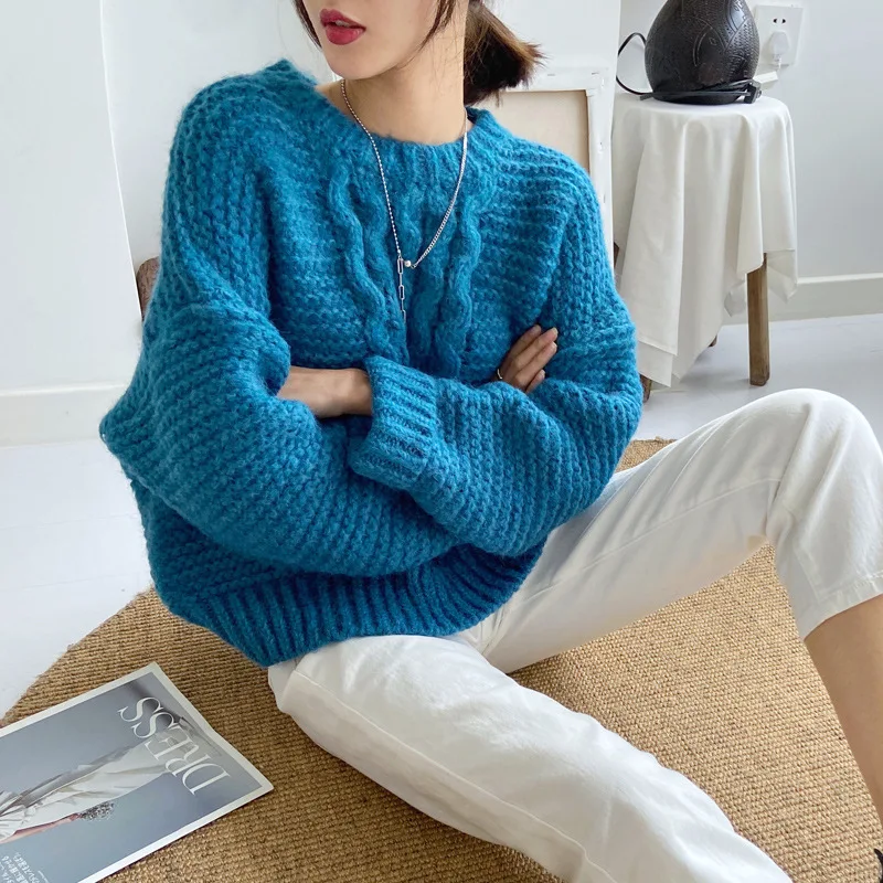

Осенние вязаные пуловеры 2021, Зимний пуловер, свитер, женский свободный пуловер, корейский Ретро японский свитер, топ, женские свитера