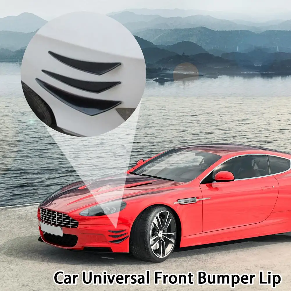 

6PCS Car Front Bumper Lip Splitter Fins Body Spoiler Carbon Fiber Pattern Racing Universal Car Body Spoiler Tuning Decor Parts