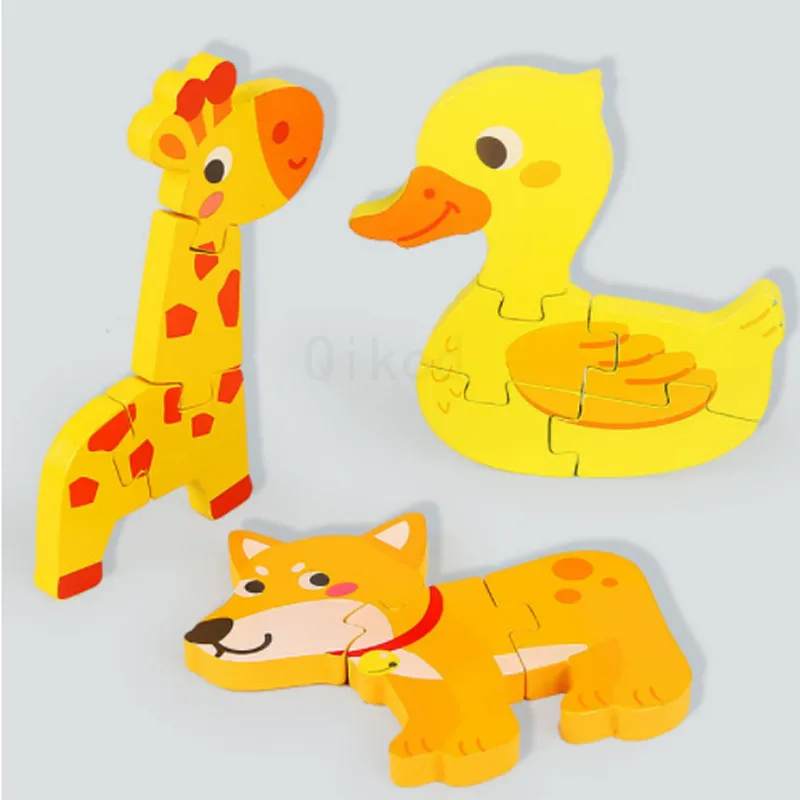 Деревянная игрушка Монтессори с геометрическим рисунком развивающая 3D