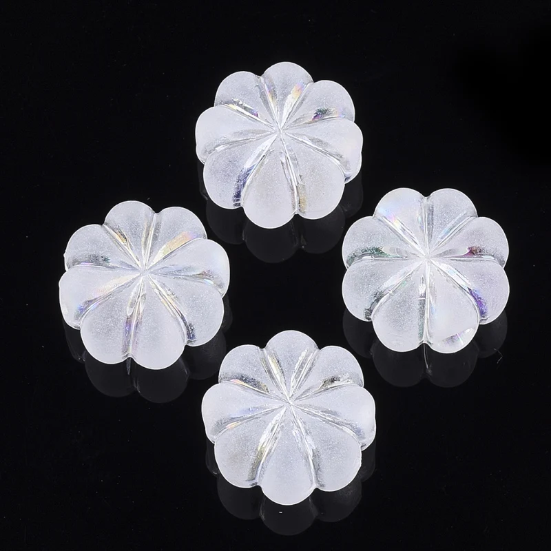 

Прозрачные акриловые бусины 500 г, цветное покрытие AB, матовое покрытие, цветок, прозрачные, 13x13x6 мм/10,5 ~ 11x10x5 мм, отверстие: 2,5 мм