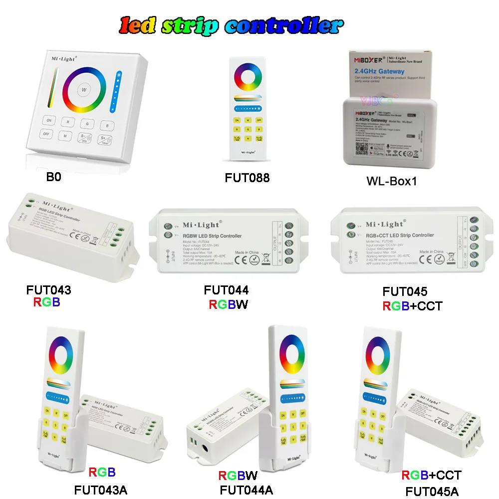 

Miboxer 2,4G беспроводной RGB/RGBW/RGB + CCT контроллер светодиодной ленты, Wi-Fi умная панель, удаленное отключение, светильник, таймер, диммер