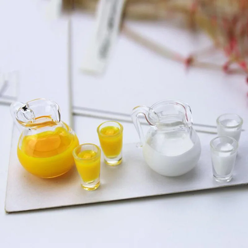 3 шт./компл. кукольный домик миниатюрный кувшин для апельсинового сока/молочная