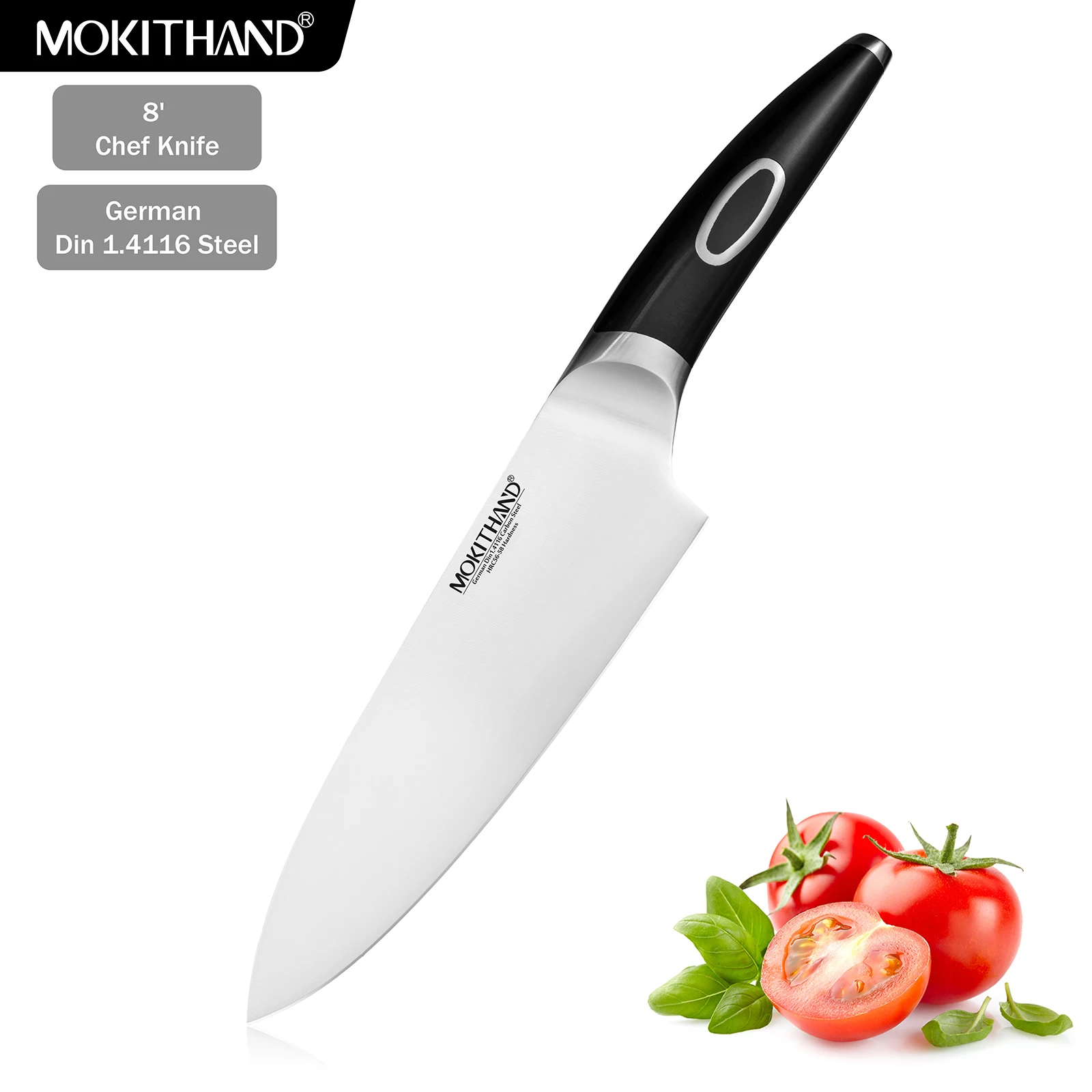 

Японский нож шеф-повара 8 дюймов острые кухонные ножи немецкий 1,4116 углеродистая сталь Полный Тан Профессиональный для мяса Кливер овощей