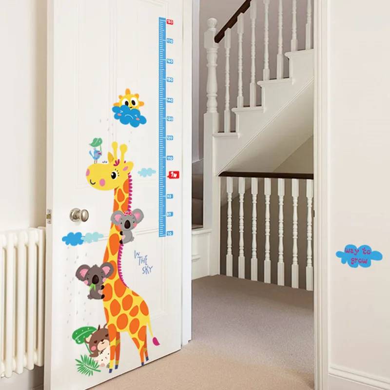 

Giraffe in the Clouds Sun Cartoon Wall Stickers Height Ruler Measure for Children's Room Kids Room Nursery for Home Decoration