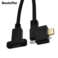60cm 1m 4k60hz 5a type c female to usb c male data with screw coiled usb c cable