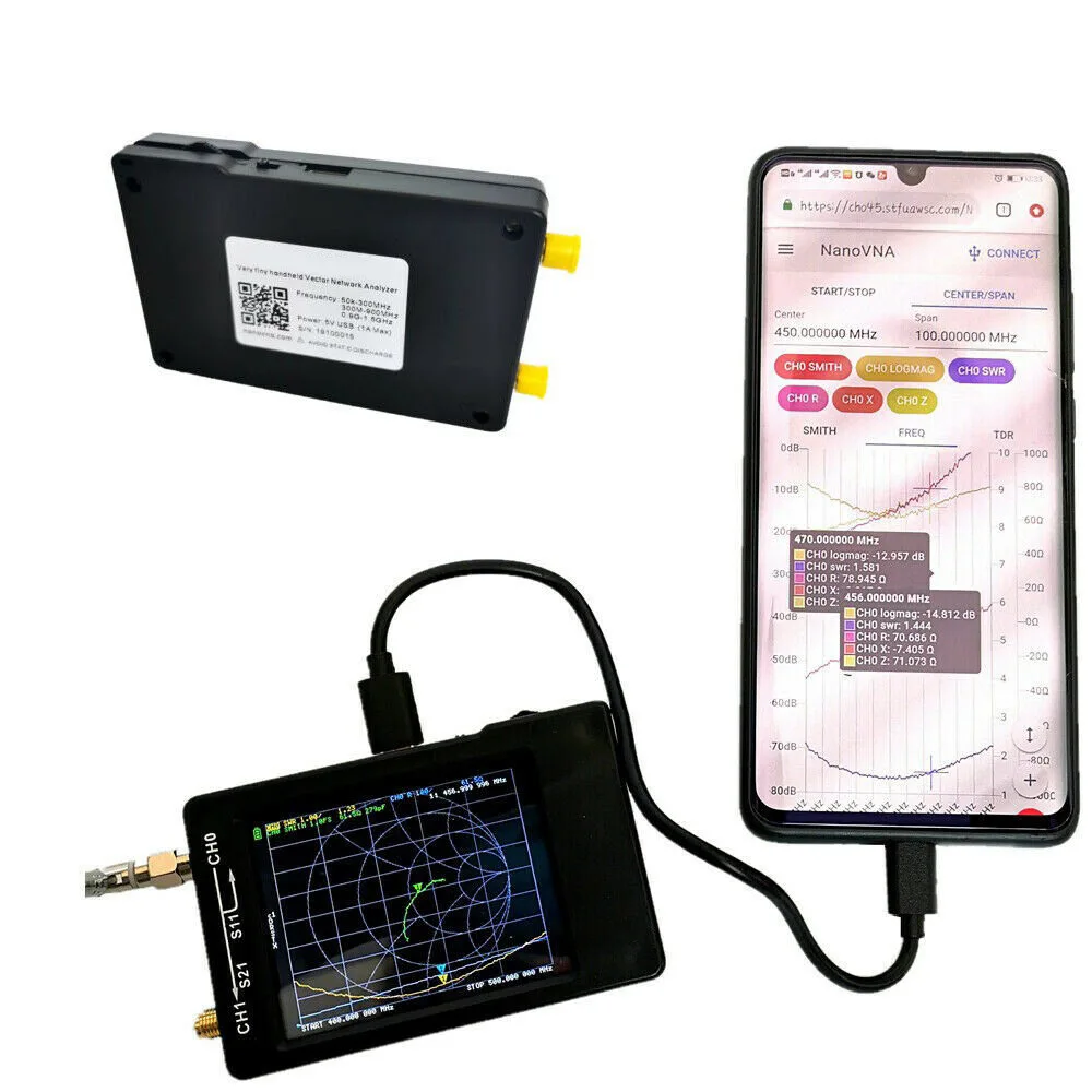 VNA 2 8 дюймов вектор сетевой анализатор цифровые кв MF антенна VHF ЖК-дисплей