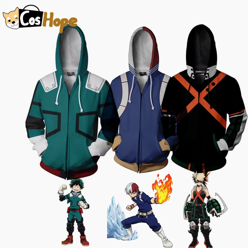 Толстовка Boku No Hero My академия толстовка Deku Izuku Midoriya куртка Todoroki Shouto Katsuki Bakugou худи