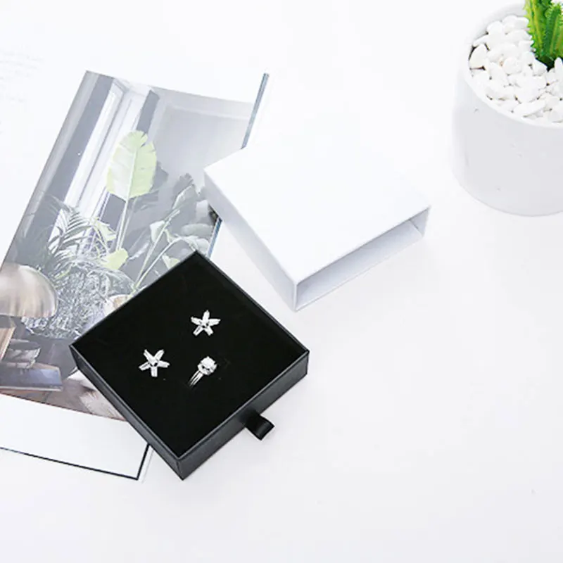 Шкатулка для драгоценностей Черный и белый ящик кольцо серьги браслет ожерелье