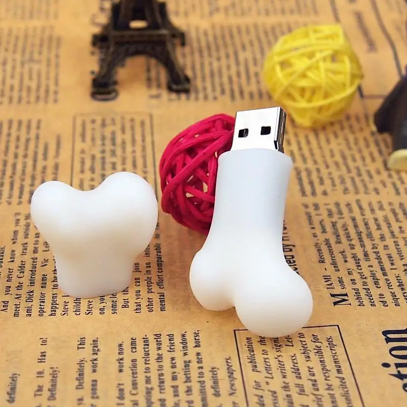 USB флеш накопитель с изображением милой собаки кости 128 Мб 32 ГБ 64 флешка внешний