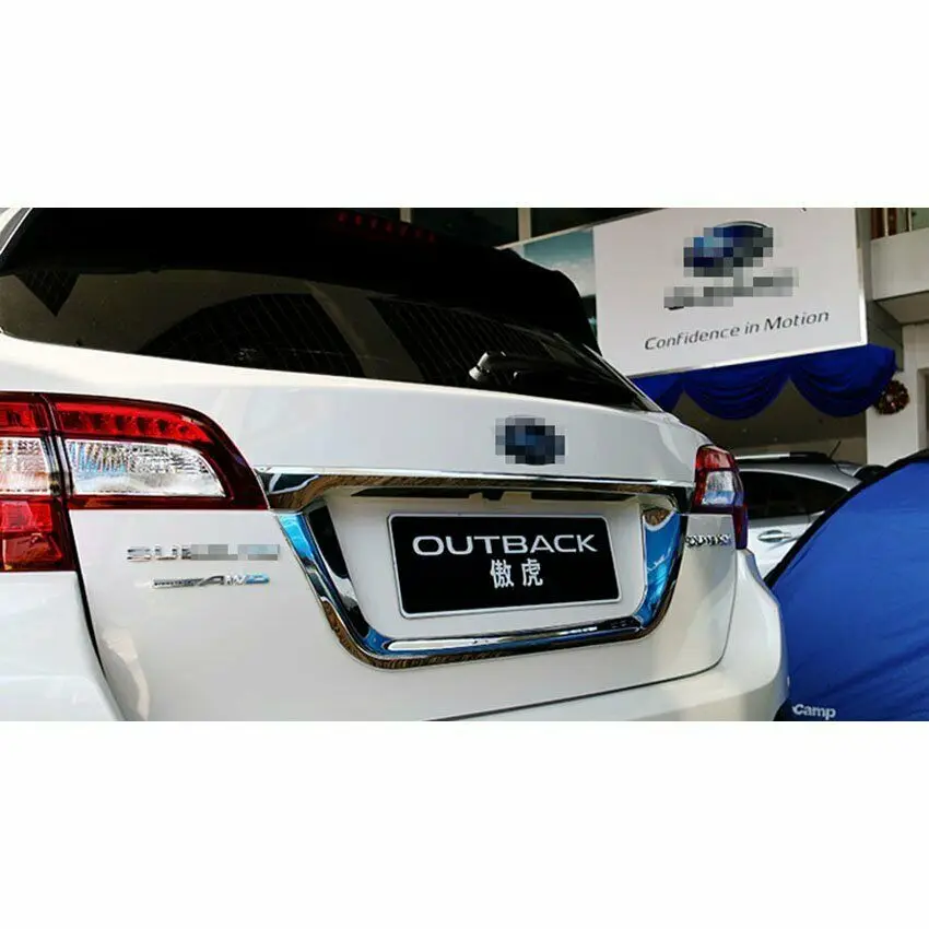 

Fit Subaru Outback 2015 2016 2017Shinny ABS Rear License Plate Frame Trim Cover