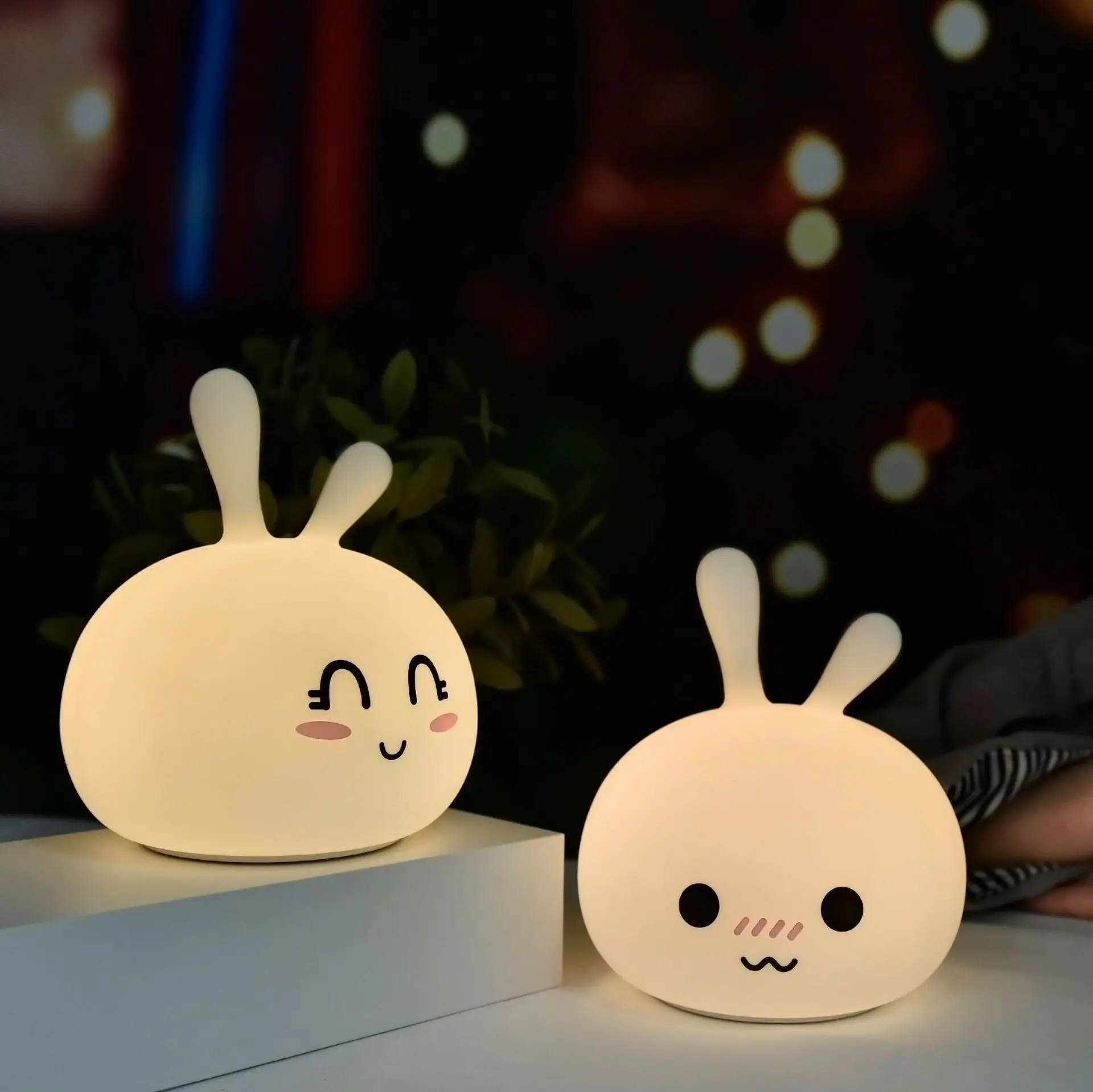 Hanukkah Креативный светодиодный ночник Beanie кролик красочная силиконовая лампа