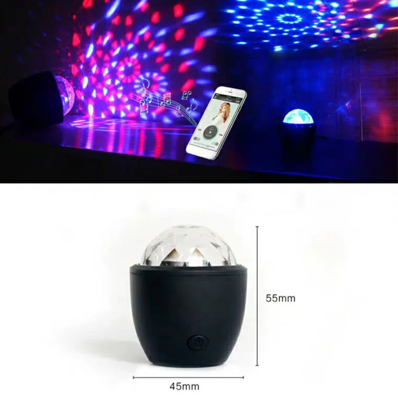 

Mini USB LED Disco Stage Light Portable Party Magic Ball Colorful Light Bar Club Stage Effect Light Crystal Magic Ball Light