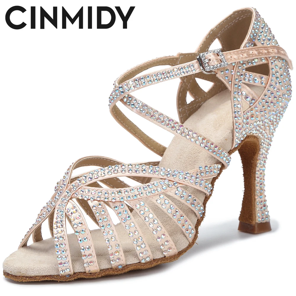 

CINMIDY Women Latin Dance Shoes Salsa Rumba Samba Ballroom Party Dance Heels Ladies Wedding High Heels 5cm-10cm Women Sandals