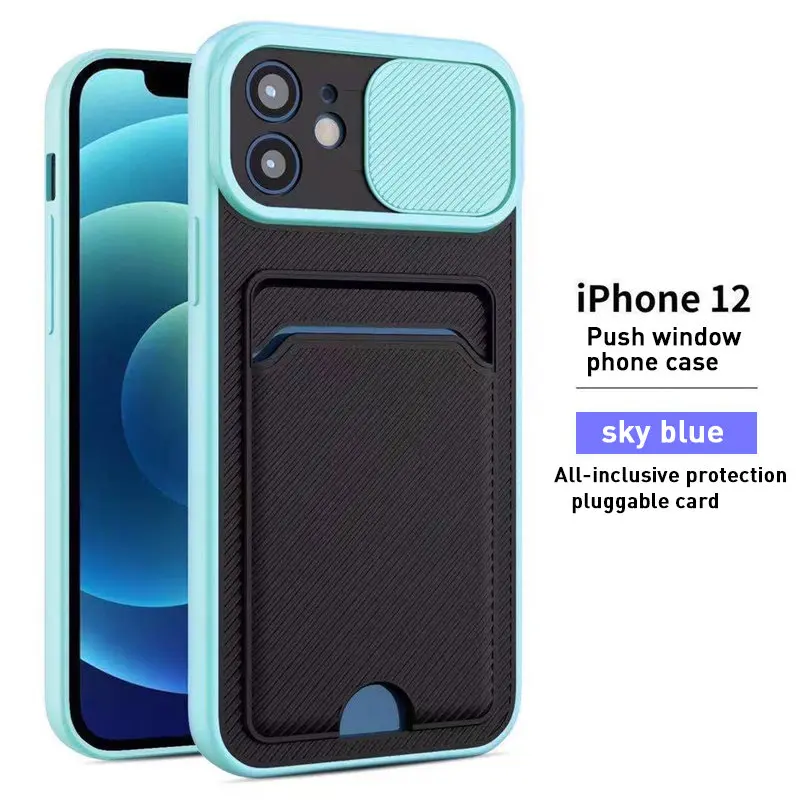 

Soft Silicone Card Bag Phone Case For iPhone 13 12 11 Pro X XR XS Max 7 8 Plus 13 Pro Shockproof Camera Protection Back Cover