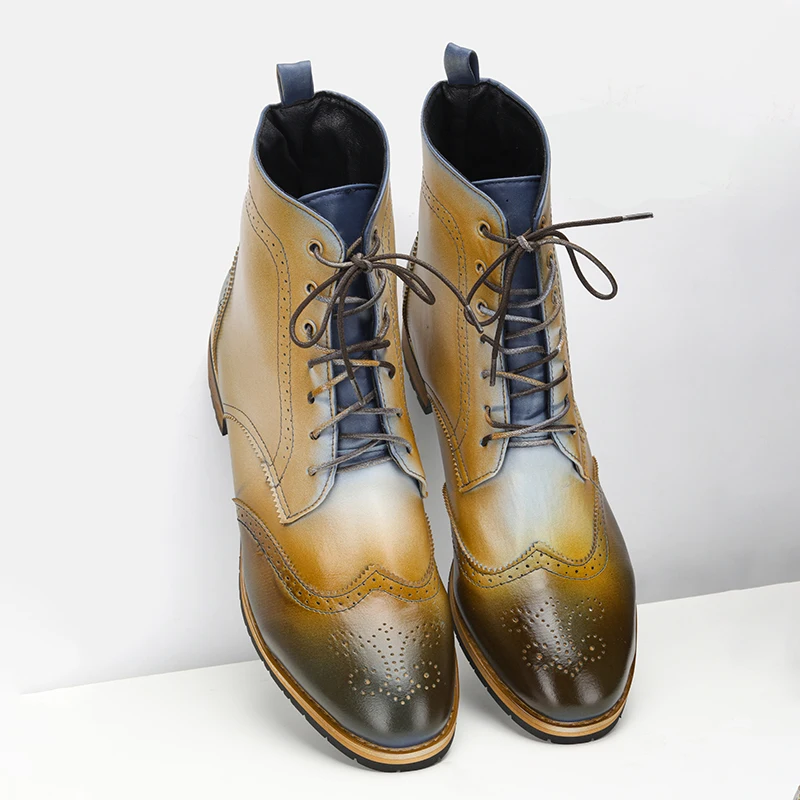 Размеры 36 48 Мужские ботинки в стиле граффити удобные брендовые модные кожаные с