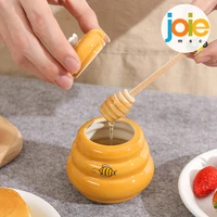 joie 150ml ceramic beehive honey pot and stirring rod honey jar with lid honey stir bar for honey jar supplies kitchen tools