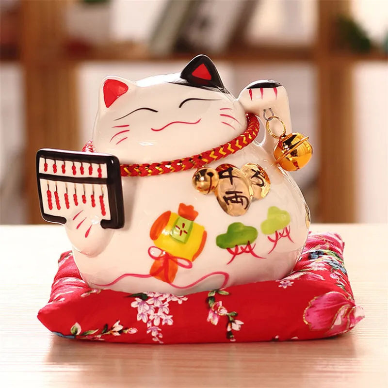 4 5 дюймов Керамический Счастливый милый кот домашний декор фарфоровые украшения