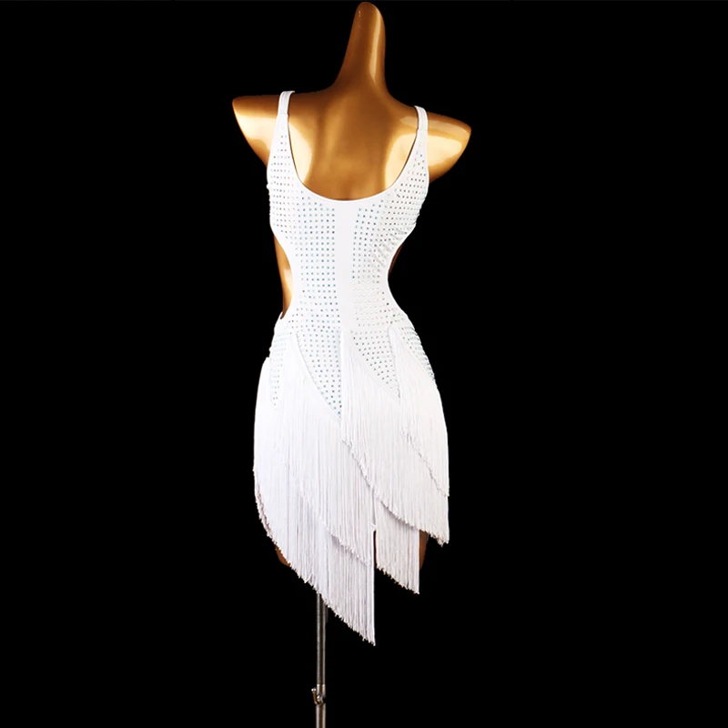 Женское платье для латиноамериканских танцев роскошное костюмы бальных на заказ