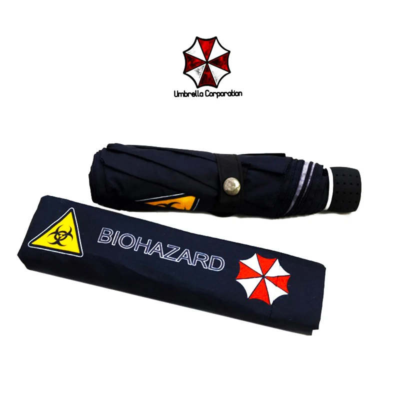 Как дождь Biohazard зонтик дождь женщины Анти-УФ Девушки Зонтик Складной Ветрозащитный зонты мужчины Креативный фильм солнце зонтик UBY17