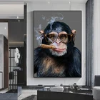 Курант обезьяна курительная сигара холст картина Современные настенные художественные плакаты и принты Животные декоративные настенные картины для гостиной