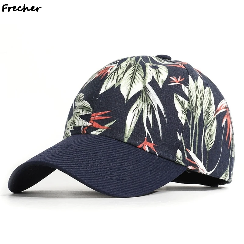 

2021 New Leaf Print Face Cap Hats For Men Women Color Baseball Caps Summer Outdoor Sports Shade Visor Hat