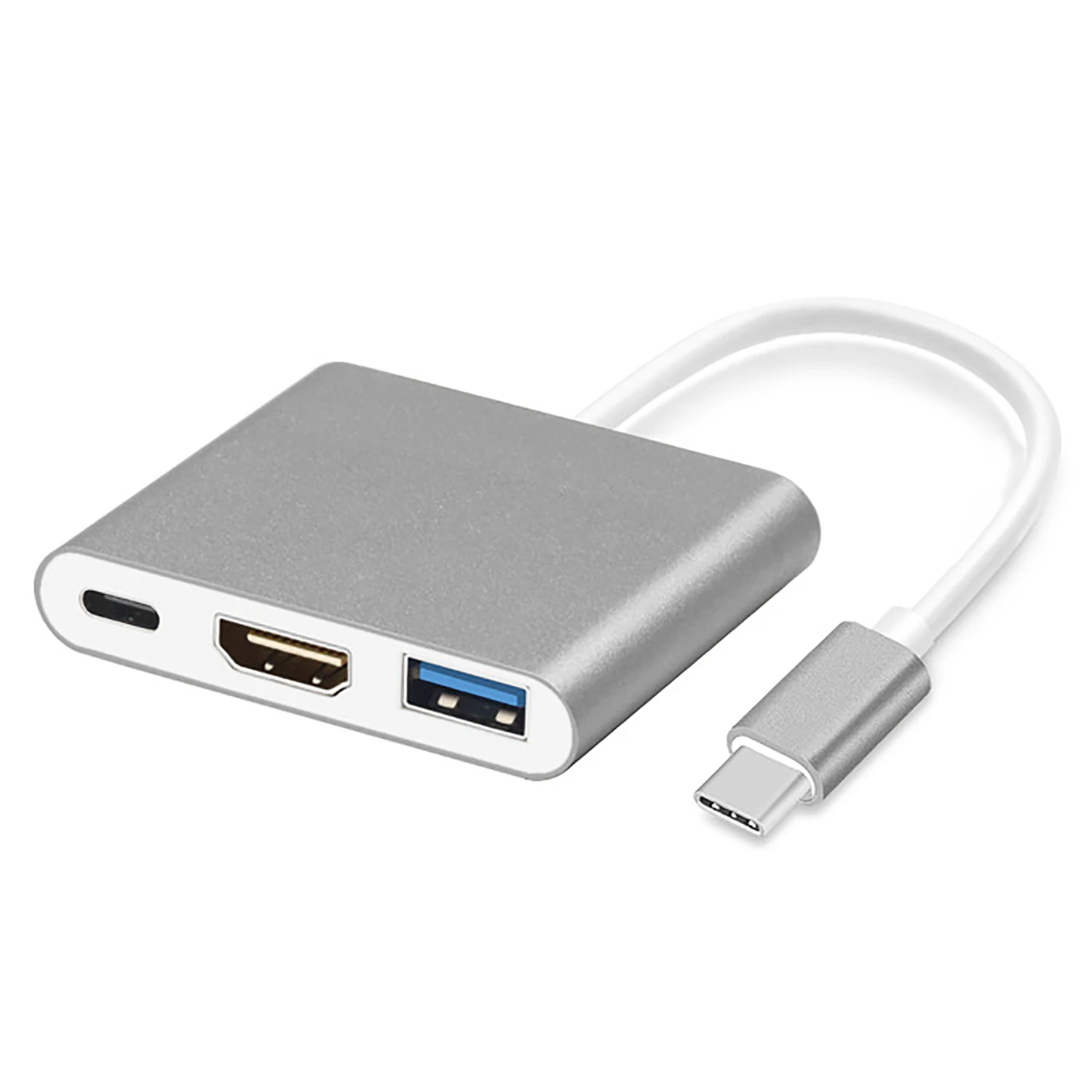 3 in 1 gray 4 в 1 usb type-C к HDMI 4K+ RJ45 Gigabit Ethernet Сетевая карта+ type-C PD OTG концентратор адаптер кабель для MacBook USB-C сплиттер - Цвет: 3 in 1 gray
