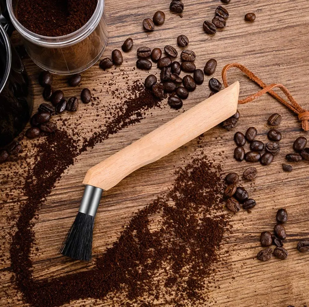 Кофе шлифовальная машина щеточка для чистки тяжелый деревянной ручкой и