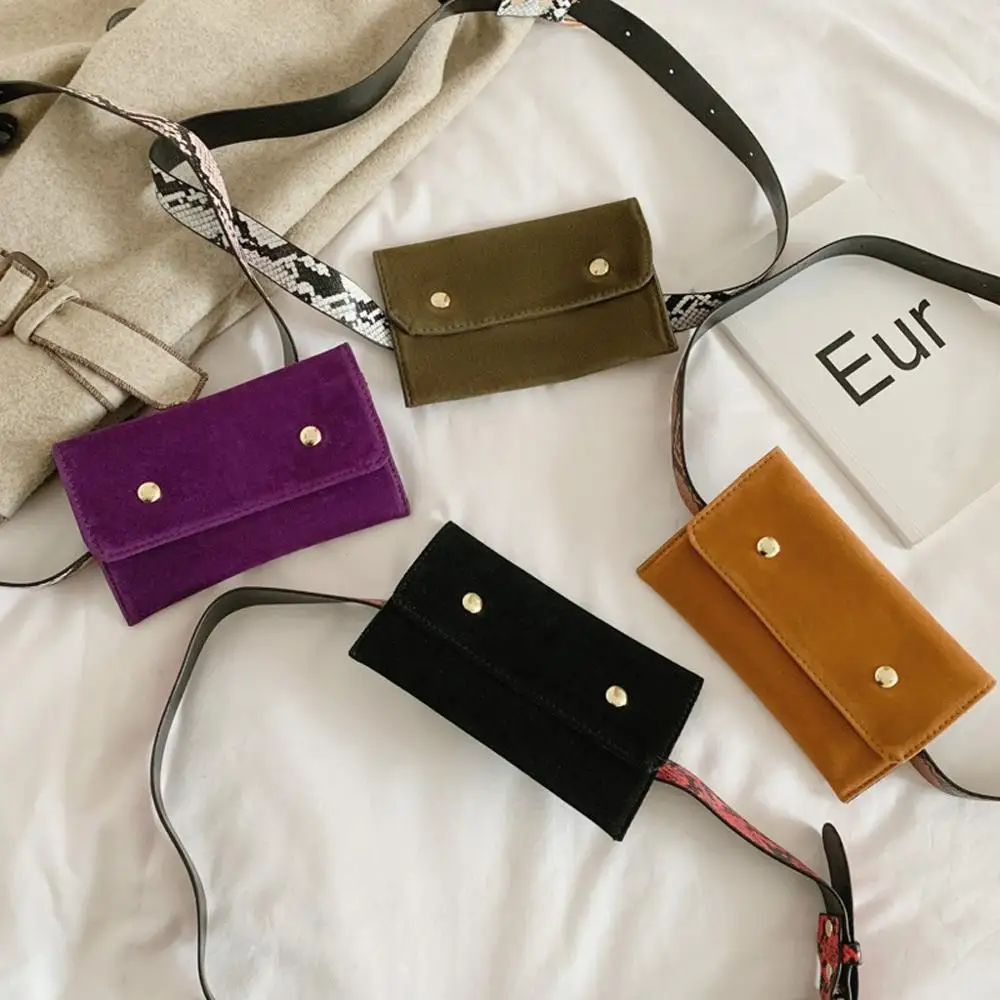 Женская нагрудная сумка простой модный замшевый поясной многофункциональный