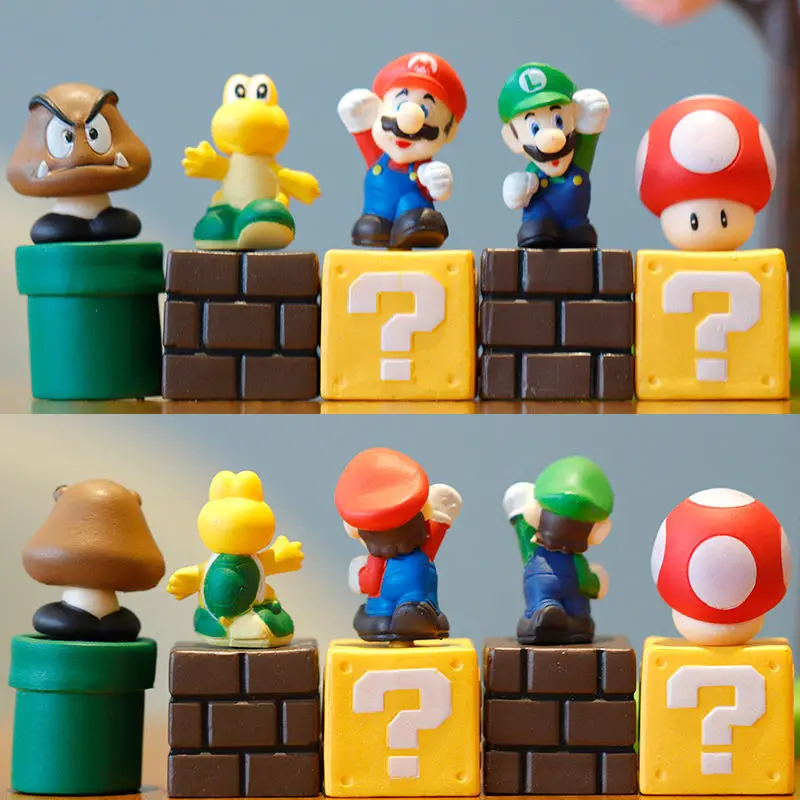 

10pcs Super Mario Bro Figures Decoration Game Mario Bros PVC Action Figures Toys Super Mushroom Mini Figures Toys for Kid Gifts