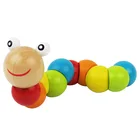 Гибкая игрушка для малышей, червь, гусеница, животное, кукла, деревянные развивающие игрушки, для 0-3 лет, разноцветные развивающие игрушки