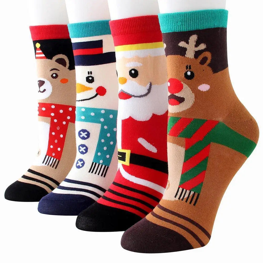

New 2022 Christmas Socks Women Funny Santa Claus Christmas Tree Elk Cotton Happy Socks Men Harajuku New Year Sokken