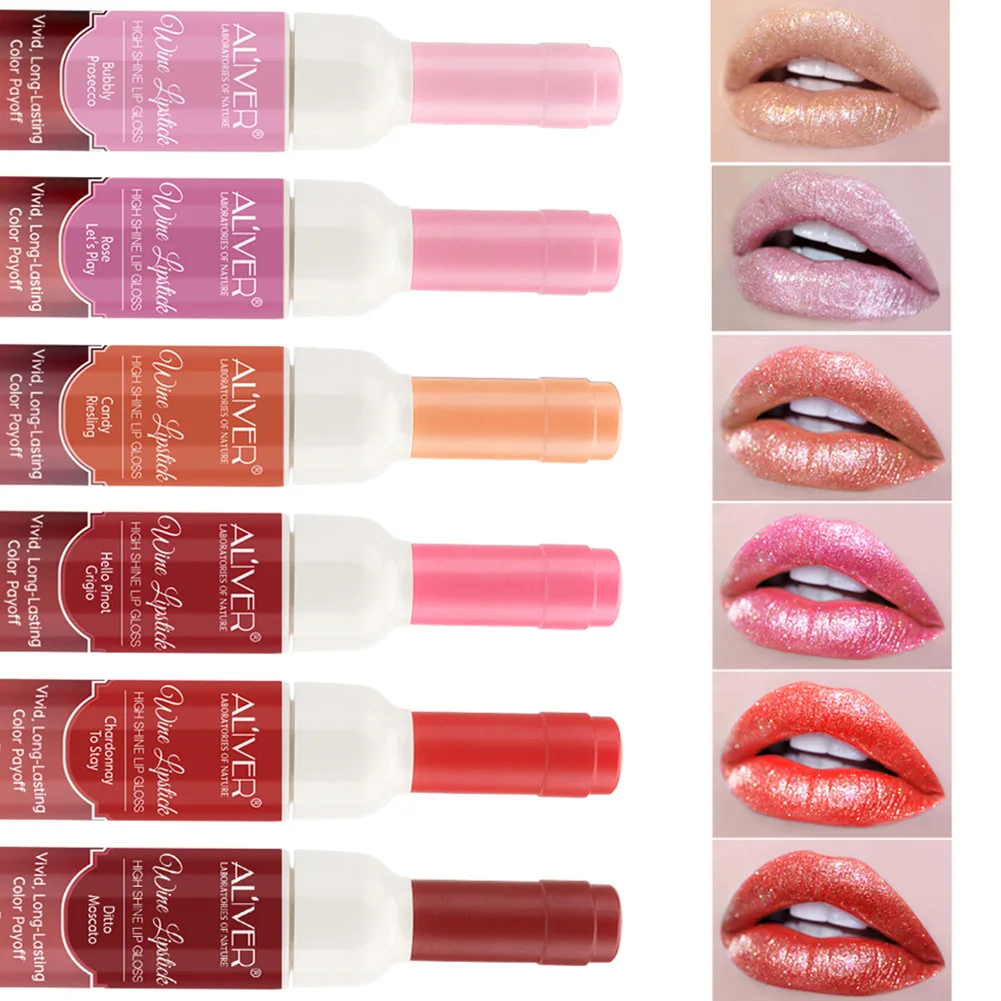 

6 Colors Lipstick Makeup Lip Gloss Waterproof Non-Sticky Gloss Lips Makeup 2021 Hot