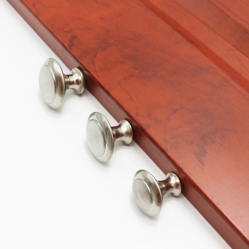 Diameter 23mm 27mm Zinc Satin Nickel Cabinet Pull Cupboard Drawer Handle Knobs Wardrobe With Screw Furniture Hardware | Обустройство