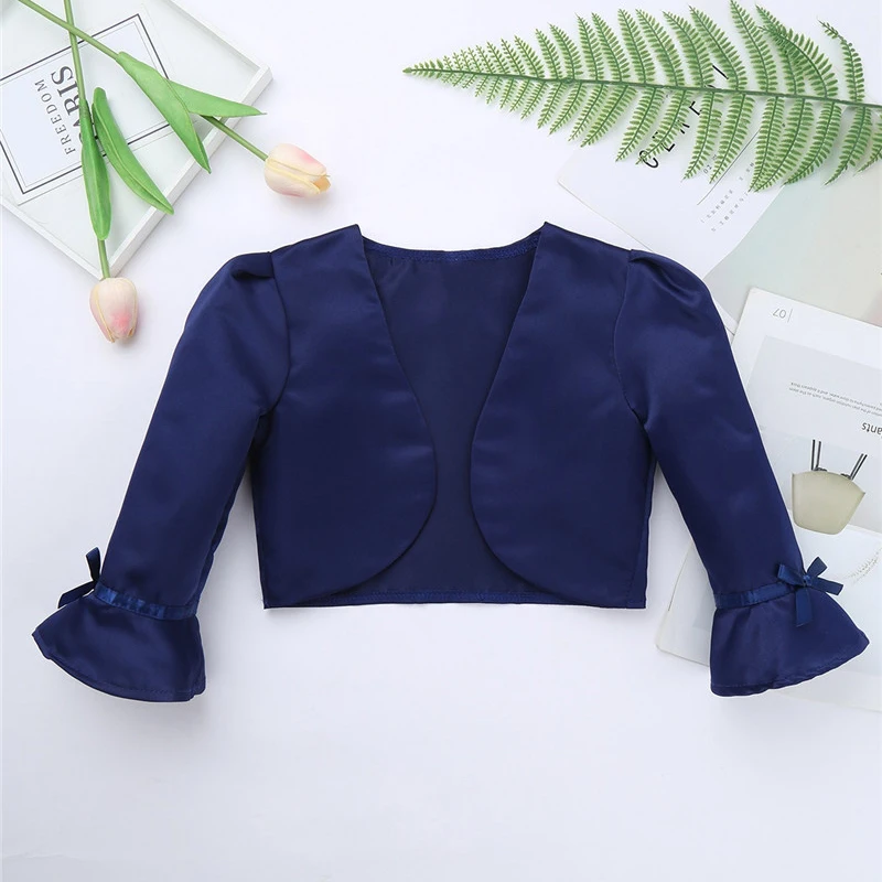 Вечернее платье для маленьких девочек 3/4 короткий кардиган с расклешенными