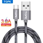 Кабель TOPK AN09 usb-c, для Xiaomi Redmi Note 7, Mi 9, для быстрой зарядки и синхронизации данных, для Samsung Galaxy S9, Oneplus