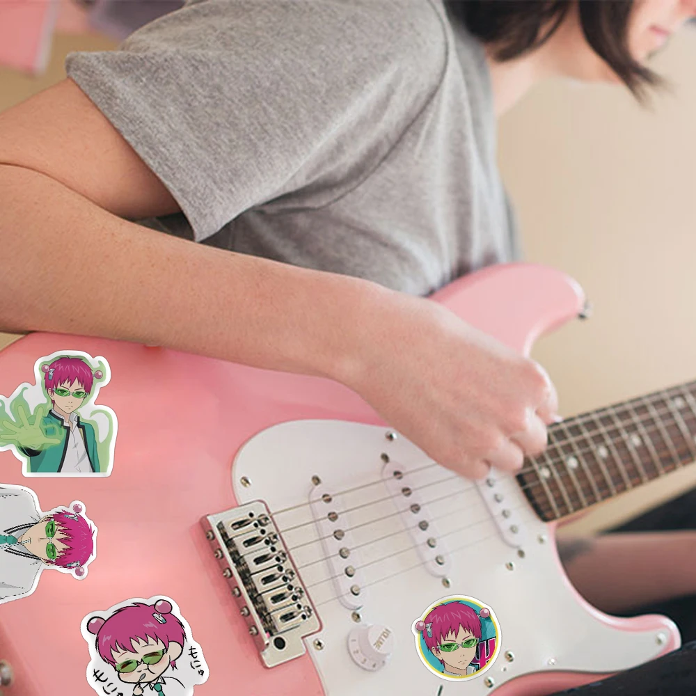 Calcoman&iacute;as de vida de la desastrosa Saiki K para ni&ntilde;os, pegatinas de Anime, pegatina para ordenador port&aacute;til, monopat&iacute;n, motocicleta, DIY, 10/50/100 Uds.-4