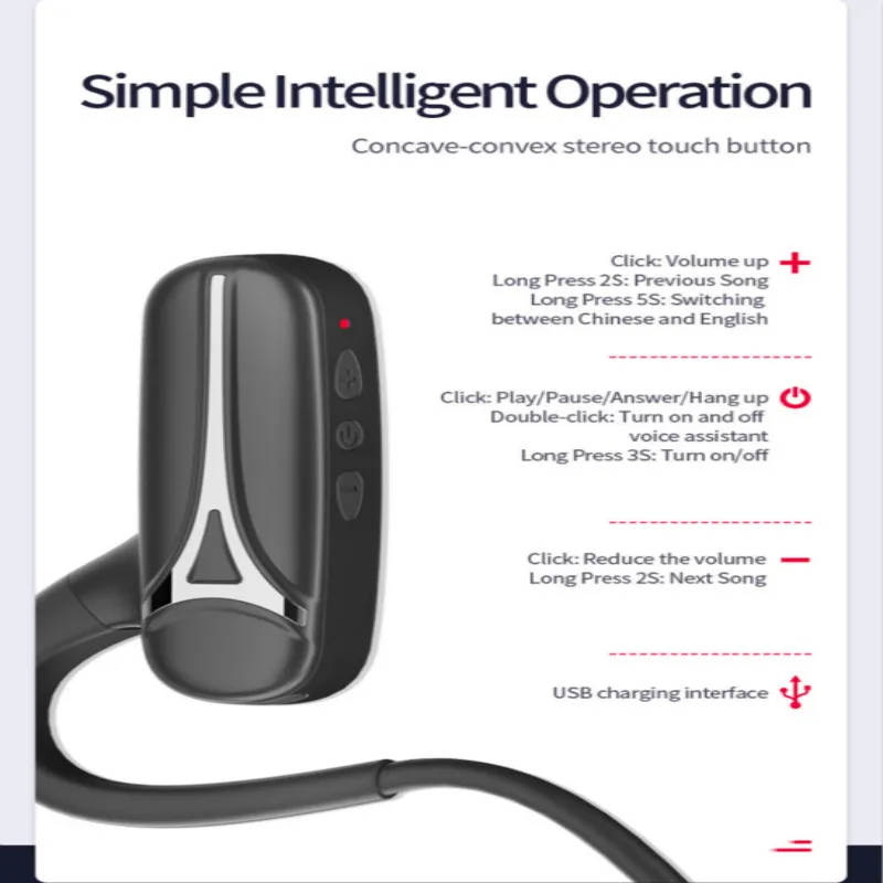 Модные беспроводные Bluetooth наушники костной проводимости удобные универсальные