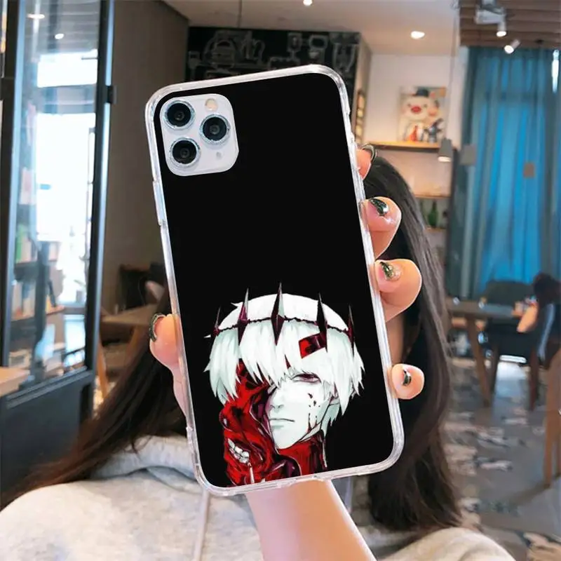 

Japan anime tokyo ghoul Phone Case Transparent for iPhone 6 7 8 11 12 s mini pro X XS XR MAX Plus