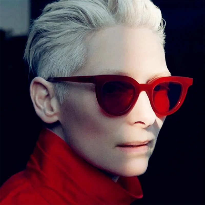 Новые овальные солнцезащитные очки с кошачьими глазами и звездами женские