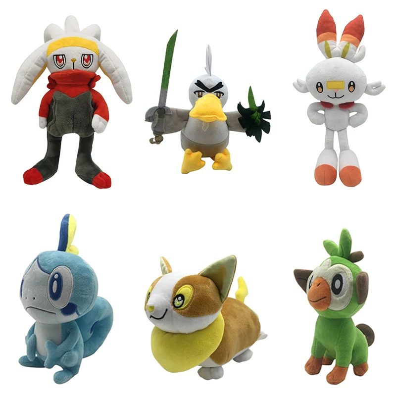 

Pokemon Plush toy Sword and Shield Game Anime game doll Gift Kids Pokémon kawaii Plush toys игрушки Pikachu Scorbunny Sobble