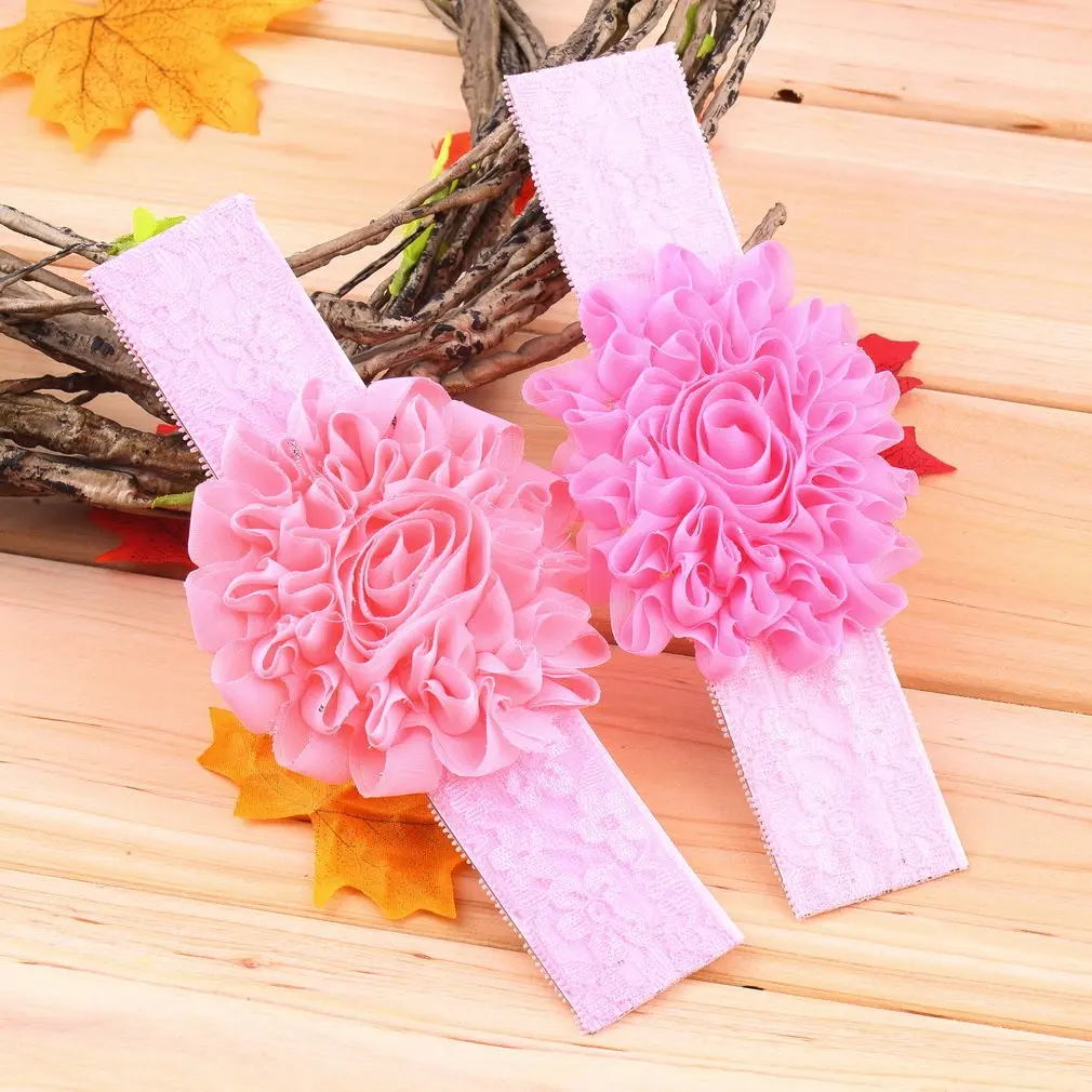 1 предмет Модный Новый шифоновый кружевной цветок повязка на голову для