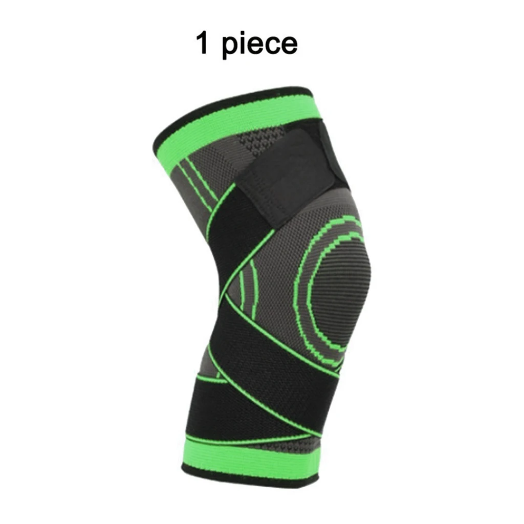 1 Piece Green Стоящий 1 шт. спортивный наколенник под давлением, эластичные наколенники, поддерживающие рукав, баскетбольный волейбол, бандаж, тренировочный фитнес-протектор - Цвет: 1 Piece Green