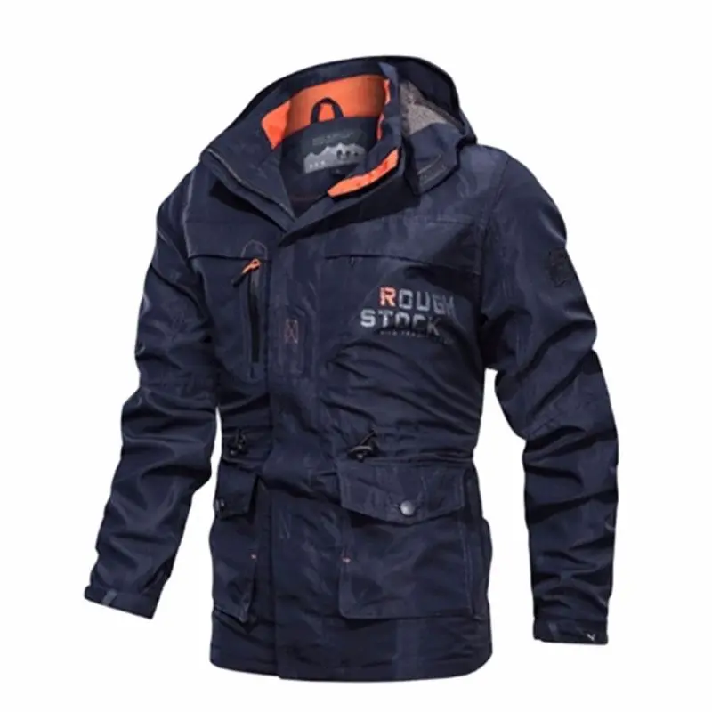 

Size M~6XL Multi Pockets Hooded Windbreaker Waterproof jacket Men Tactical Jacket Autumn Quick Dry Military Style Army Coat Male