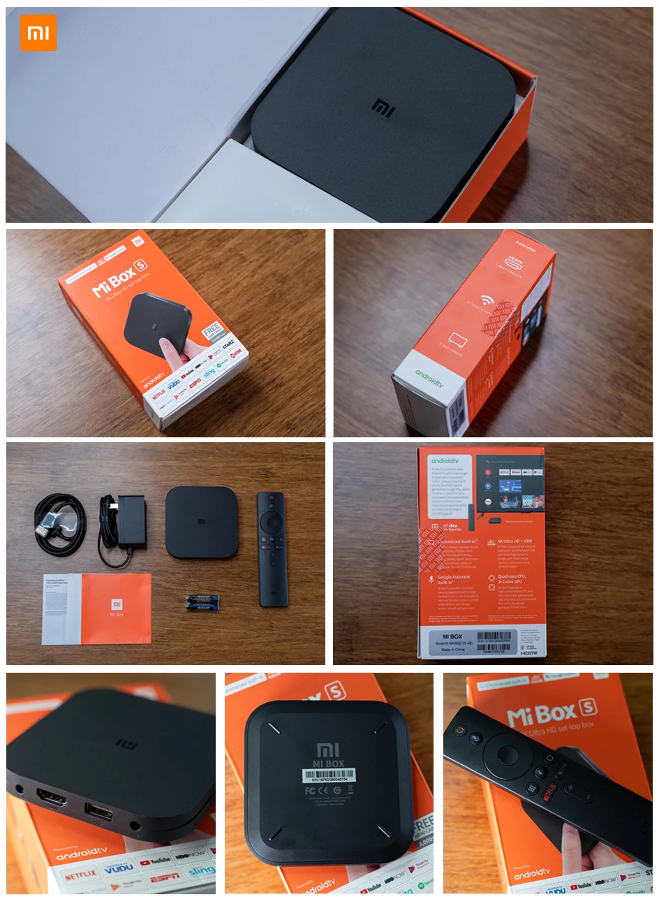 Глобальная версия Xiaomi mi Box S 4K HDR Android Strea mi ng медиаплеер и Google Cast Netflix IPTV телеприставка помощник дистанционного управления Smart