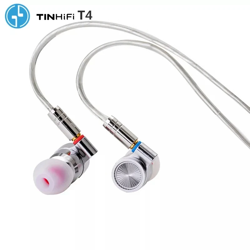 Tinhifi T4 наушники вкладыши 10 мм CNT Динамический драйвер HIFI бас металлические 3 5 с MMCX